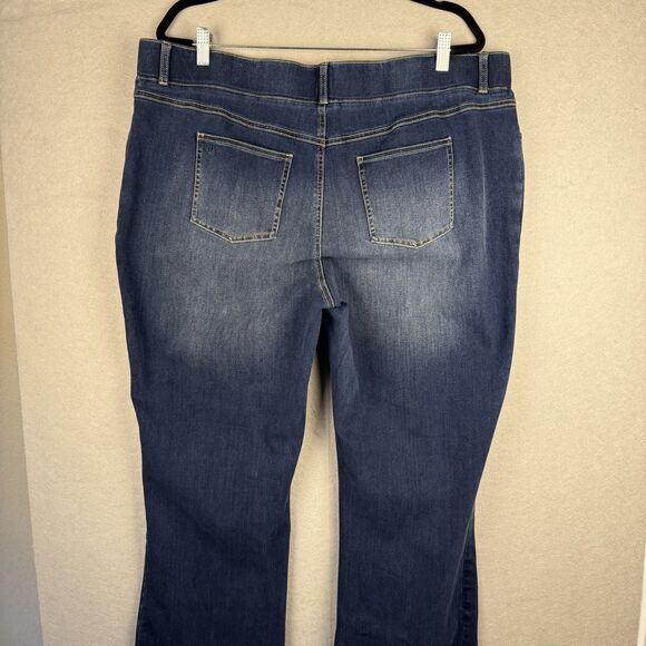 Betabrand Jeans Womens 2XL Tall/Long Blue Denim Pull On Bootcut Flare Stretch - Picture 2 of 8